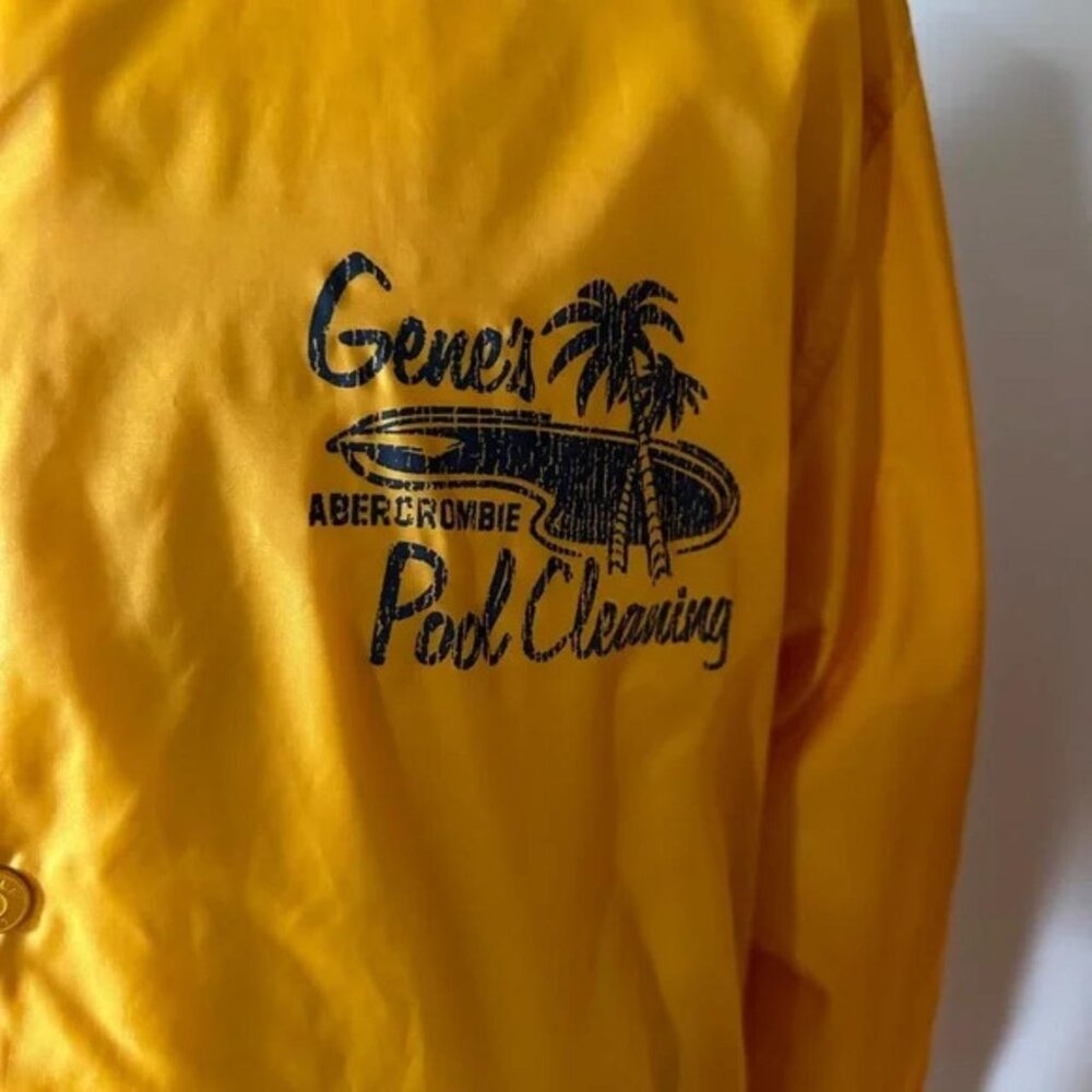 Abercrombie & Fitch Men's Yellow Gene's Pool Cleaning VTG Y2K Jacket - Picture 4 of 7